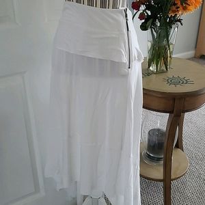 Peace Love World high low side zip skirt